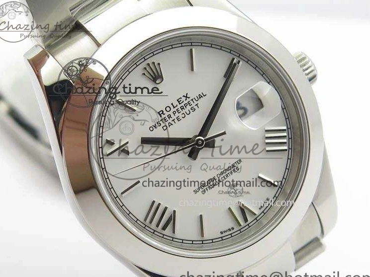 1:1 DateJust SS White Bracelet Dial Edition 41mm On Noob SS Best Roman 126300 A3235 0425